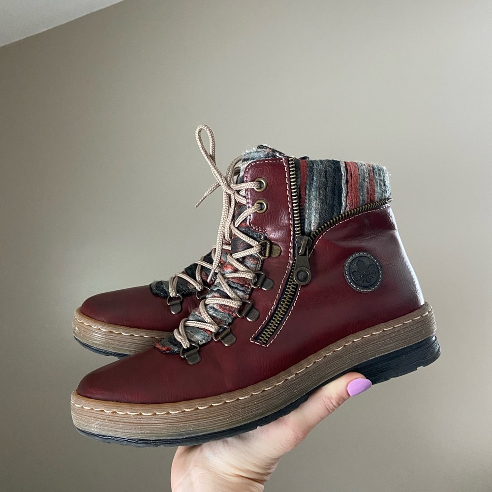 Women's Rieker Burgundy Ankle Boots
